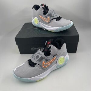 👞 Nike Unisex Adult KD Trey 5X Grey Orange Basketball Shoes- Sizes M8 | W9.5